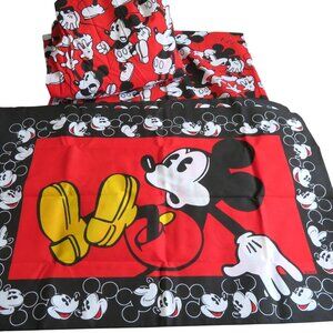 New Vintage Disney Mickey Mouse 4pc Full Sheet Set & Pillowcases Made in USA